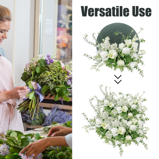 QUMIIRITY 2Ud Bola Redonda De Espuma Floral Verde Absorbente Para Floristería Y Centros De