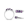 thumbnail image 3 of Ladies 3/5 Carat (Ctw) Three Stone Amethyst Ring in Sterling Silver for Women, 3 of 4