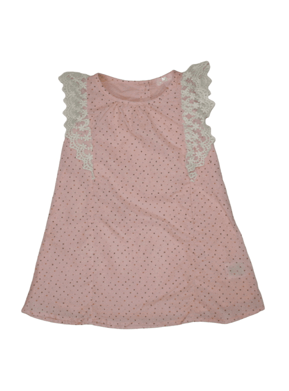 Mila & Emma Infant Girls Peach Sundress with Polka Dots and Diaper Cover- 12 Months