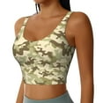 thumbnail image 5 of Sports Bra For Women, Light Green Camouflage Sports Bras For Women High Support, Workout Tank Tops Woman With Removable Cups, 5 of 8