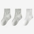 thumbnail image 2 of Odeerbi 3 PCS Cotton Running Socks for Toddler Boys Girls Breathable Crew Socks Children's Student Solid Color Mid Length Tube Socks Sports Socks, 2 of 6