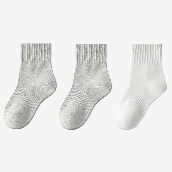 Wancir 3 Pack Kids Socks Girls Socks for School Uniform Soft Cotton Seamless Toe Athletic Crew Socks