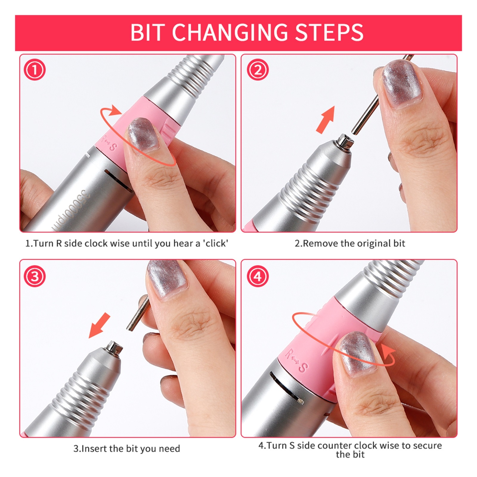 35000RPM Electric Nail Drill Manicure Machine Set For Nail, Pedicure Machine, Fingernail Drill Equipment, Manicure Tools ,Low Noise