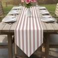 thumbnail image 6 of Red Striped Table Runner Linen Burlap Table Runner 72 Inches Long Modern Stripes Farmhouse Simples Rustic Dresser Scarves for Kitchen Island Coffee Dining Room Party Wedding Holiday 14"x72", 6 of 8