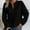 Black, variant on Abomasnow Womens Tops Split Neck Quilted Pullover Long Sleeve Top Casual Lightweight Fall Sweatshirts Loose Fit Business Tunic Party Blouse Shirts