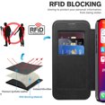 thumbnail image 6 of for iPhone 15 Pro Case Compatible with Magsafe, Slim Fit Flip Protective PU Leather Wallet Case with RFID Blocking Card Slot Build-in Len Protector for iPhone 15 Pro, Black, 6 of 8