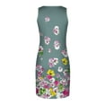 thumbnail image 5 of asdoklhq Plus Clearance Dresses for Women,Womens 2025 Summer Dresses Casual Women's Casual Summer Tank Sleeveless Knee Length Pleated Sun Dresses with Poket Print Dress, 5 of 5