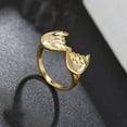 thumbnail image 4 of Love Hand Sign Rings For Women - Novelty Heart Shape Retro Alloy Rings Jewelry Accessory Gifts Gold, (size:10), 4 of 5