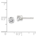 thumbnail image 2 of Sterling Silver 5mm Round Snap Set CZ Stud Earrings QE1004, 2 of 2