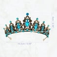 thumbnail image 4 of Tiara de corona de diamantes de imitación Unique Bargains Tono dorado oscuro azul oscuro, 4 of 7