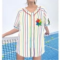 thumbnail image 6 of Evdexr Usa 250th Anniversary Jerseys Womens Short Sleeve Usa Flag 4th Of July Jersey Shirts Red Blue and White Plus Size Usa Flag Baseball Blouses L, 6 of 7