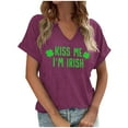 thumbnail image 3 of HongQid Womens St Patricks Day Shirt V Neck Irish Lucky Paddy's Day Graphic Short Sleeve Tee Tops, 3 of 4