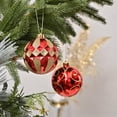 thumbnail image 5 of Glittery Red and Gold Christmas Ornament Bauble Set, Elegant 16 Piece Bundle, 5 of 8