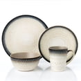 thumbnail image 1 of Elegant and Modern Stoneware Scroll Dinnerware Set for Hosting Parties and Events - Blue Drop, 16 Piece, 1 of 6