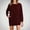 Red, variant on COSFO Crew Neck Women Dresses Solid Blue Casual Long Sleeve Mini Dresses Loose with Pockets Sweater Waffle Knit Dresses