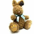 Fao Schwarz Plush Brown Bunny Rabbit Blue Ribbon Bow Stuffed Animal Toy 13