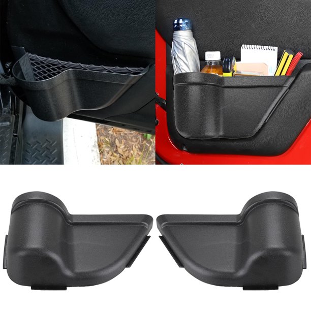 TSV 2Pcs Black Car Front Door Pockets Storage Mesh Box Organizer