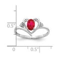 thumbnail image 3 of Solid 14k White Gold Ruby Diamond Engagement Ring Size 8 (.01 cttw.), 3 of 6