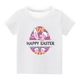 thumbnail image 2 of EGNMCR Blouses & Chemises à Manches Courtes Col Rond pour Tout-Petits Garçons Filles Mode Imprimé Ufs de Lapin de Pâques, 2 of 4