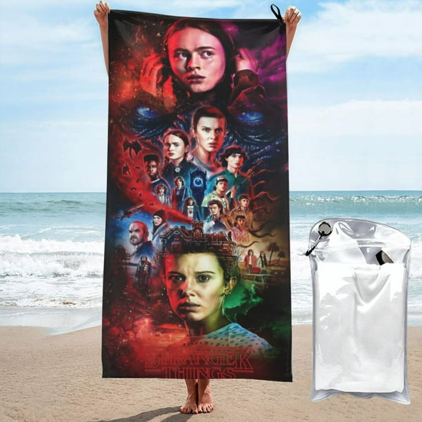 Toallas de playa con estampado de Stranger Things, toallas de baño absorbentes y ligeras de secado rápido, toalla de baño de microfibra ultra suave para viajes, playa, gimnasio, camping, yoga,