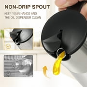 Vucchini Stainless Steel Olive Oil Dispenser Bottle - 500ml Auto Flip Condiment Container With Automatic Cap and Stopper - Leakproof Design Vinegar Dispenser