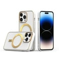 thumbnail image 5 of For Samsung Galaxy S24 5G Ultimate PU Leather Hybrid with MagSafe Compatible Bumper Hard PC Gold Frame Protection Cover ,Xpm Phone Case [ White ], 5 of 10