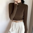 thumbnail image 4 of TINZ Col Montant Réversible en Velours Haut Chaud Femme Manches Longues Thermiques Hauts Thermiques Femme, 4 of 8