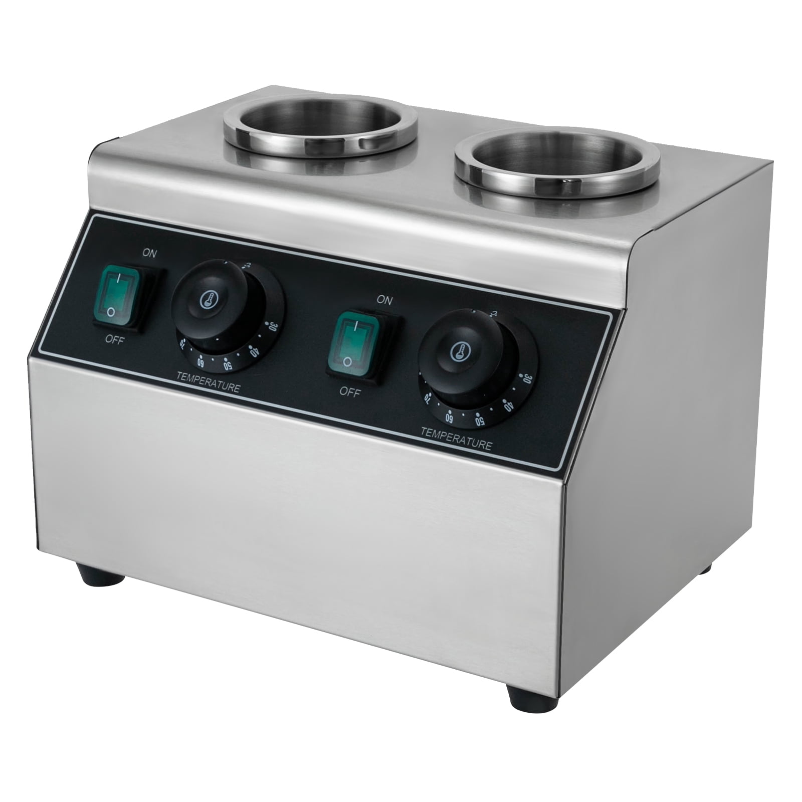 Vintoro 400W 110V Electric Sauce Bottle Warmer, 0.72Qt Hot Chocolate Warmer, Dual-Tank, Free Standing