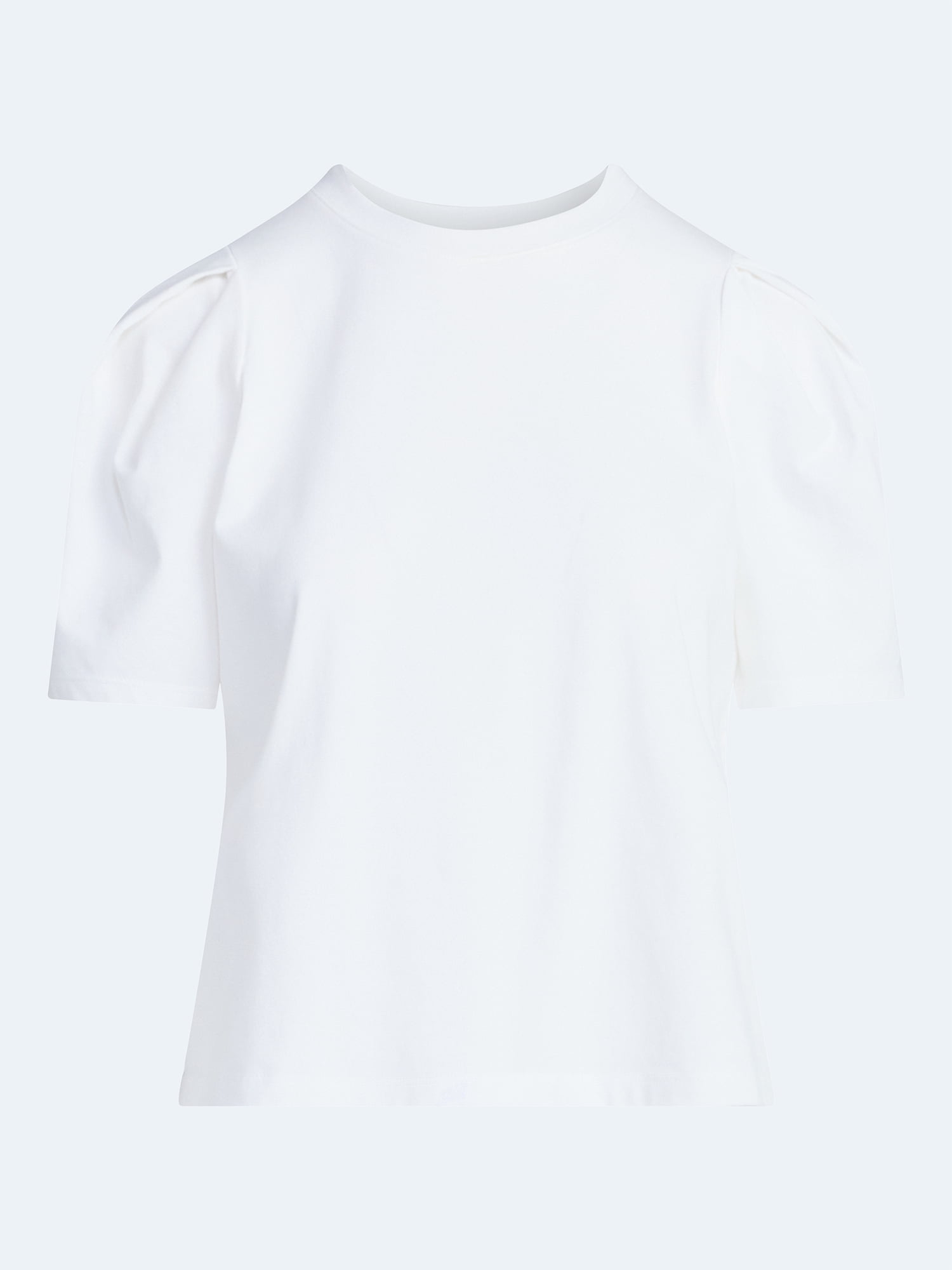 Free Assembly Women's Crewneck Tee with Puff Sleeves, XS-XXL