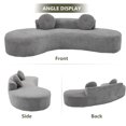 thumbnail image 4 of MIKIBAMA 105.5''Curved Cloud Couch Sofa 3-4 Seater Couch with 2 Pillows Point-shaped corduroy,(Anti-Wrinkle) , Gray, 4 of 11