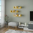 thumbnail image 3 of Ada Home Decor Furniture 19.69" 3 Tier Mustard Waller Modern Wall Shelf, 3 of 7