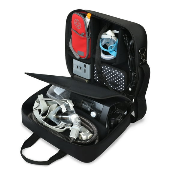 USA Gear CPAP Machine Travel Bag Carrying Case - Storage for Cables , 6 ft Hose & Humidifier