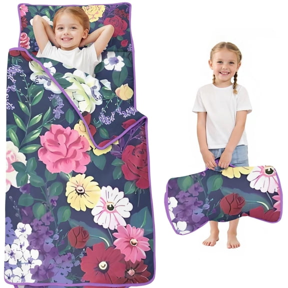 Pioneer Flower Floral Print Pattern Toddler Nap Mats for Kids Preschool,Sleeping Mat Bag or Kids,Toddler Sleeping Bag,Toddler Nap Mat or Daycare