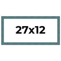 27x12 Frame Blue Rustic Barnwood Solid Wood Picture Frame Width 1.25 Inches | Interior Depth 0.5