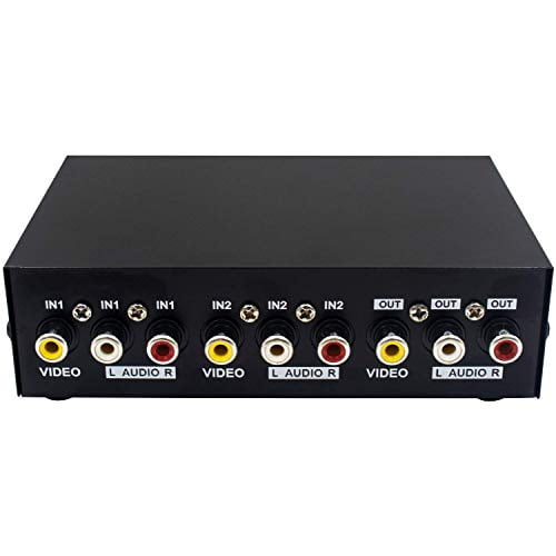 Duttek RCA Switch Box, 2 Port AV Switch Box, AV Selector Switch 2 in 1