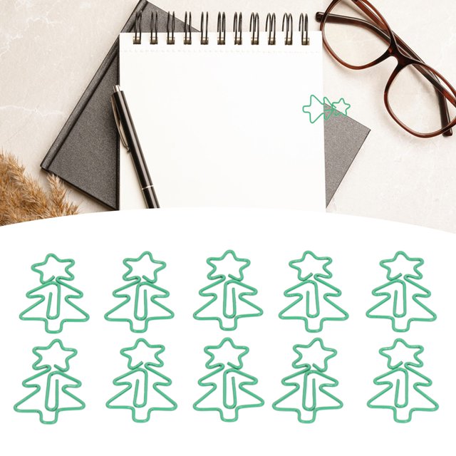 Shaped Paper Clips, Cute Paper Clips Metal Material Light Portable Green for School