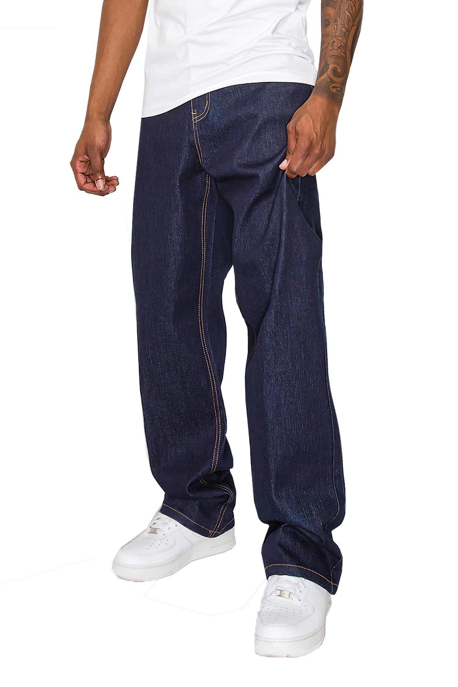 Victorious Men's Essential Baggy Raw Denim Jeans DL998