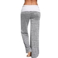 thumbnail image 1 of Toystoory Pantalones de Yoga con cordón para mujer de otoño, pantalones de pierna ancha a juego con empalme para correr y trotar para niñas, Uniforme atlético Gris L, 1 of 6