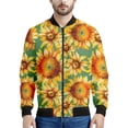 thumbnail image 4 of Chaqueta con cremallera y estampado 3D de girasoles para hombre, sudaderas con capucha y estampado floral de plantas, abrigos de gran tamaño de manga larga para la calle, 4 of 5