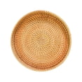 thumbnail image 1 of Rattan Round Serving Tray Plate Food Serving Baskets Woven Cake Platter Storage Platter for Drinks Parties Restaurant Dinner Home Decoration , 28cmx3cm, 1 of 7