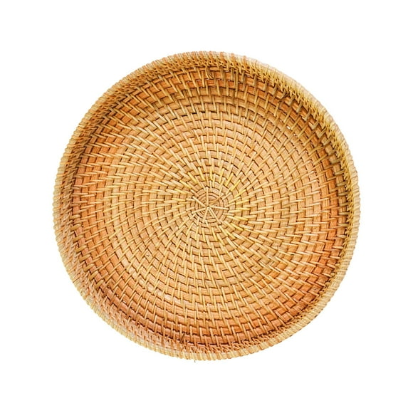 Bandeja Redonda de Mimbre Macarena Tejida para Servir 24cmx3cm