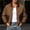 Brown, variant on Men's Winter Jackets Stand Collar Suede Patchwork Jacquard Jacket Retro Casual Cropped Jackets with Multi Pockets Brown-B