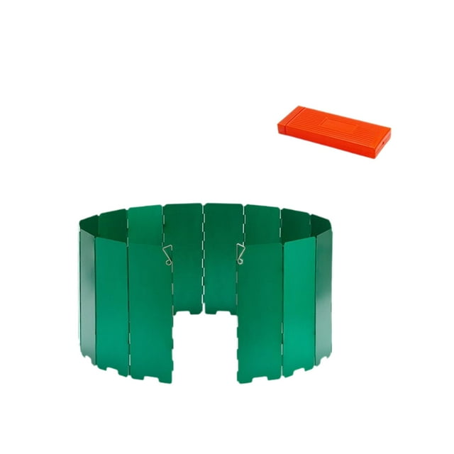 Almencla Pare-Brise de Poêle Pliable Compact pour Randonnée Cuisine Extérieur Vert