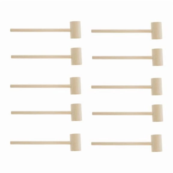 Vsenkes 3xWooden Mini Hammers for Chocolate, Natural Wood Hammer 10Pcs 14.7cm