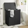 thumbnail image 2 of 154L Double Laundry Hamper with Lid and Removable Laundry Bags, Large Dirty Clothes Hamper 2 section Collapsible Laundry Basket Dorm Room Storage for Bedroom, Bathroom, College, Black, 2 of 7