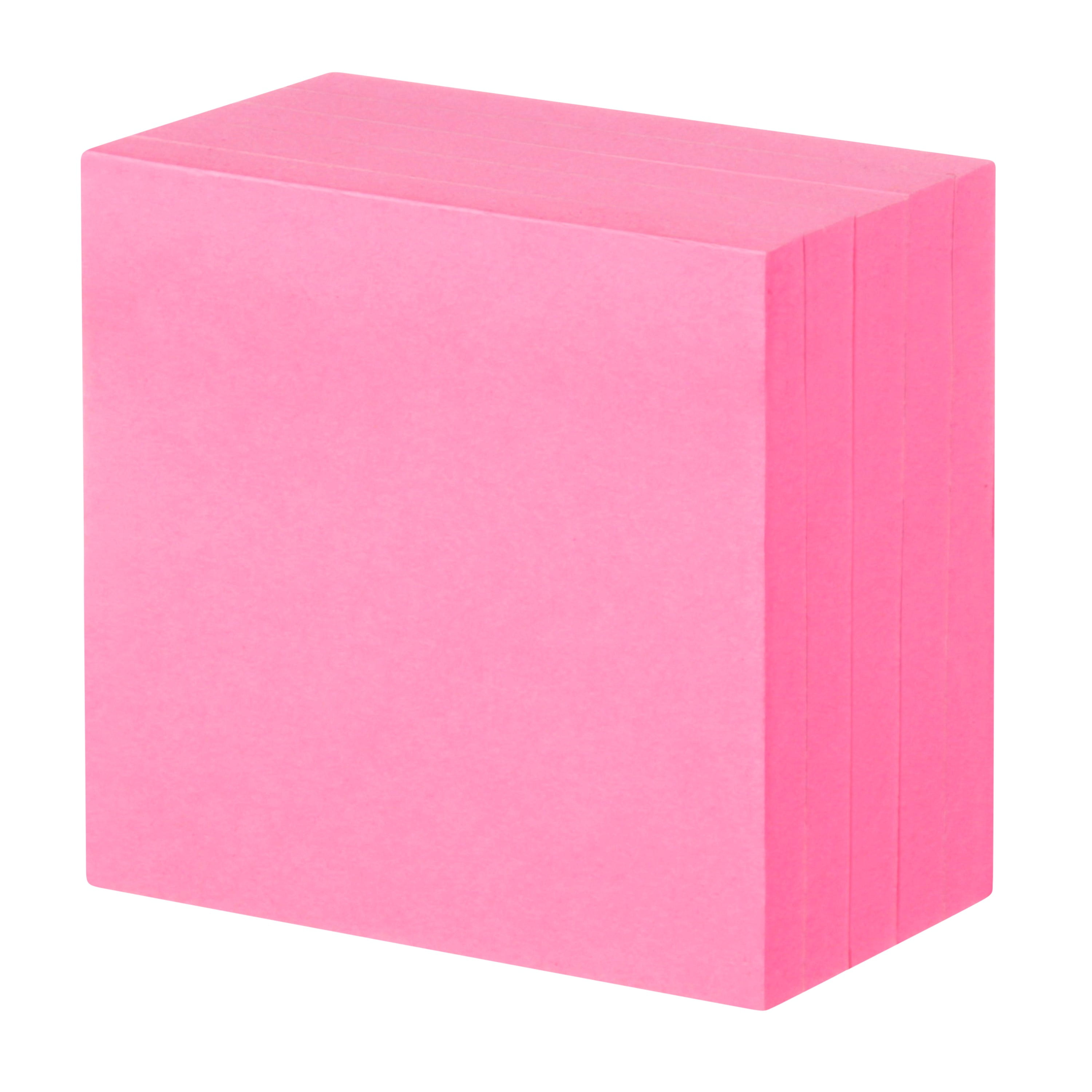 Post-it Super Sticky Notes, 3 in x 3 in (76 mm x 76 mm), Neon Pink
