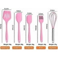 thumbnail image 2 of Piece Silicone Kitchen Utensils Set Non-Stick Heat Resistant Cooking Tools for Baking and Mixing Heat Resistant 450C Pink, 2 of 4