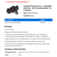 thumbnail image 2 of Camshaft Position Sensor - Compatible with 2016 - 2021 Chevy Malibu 1.5L 4-Cylinder 2017 2018 2019 2020, 2 of 2