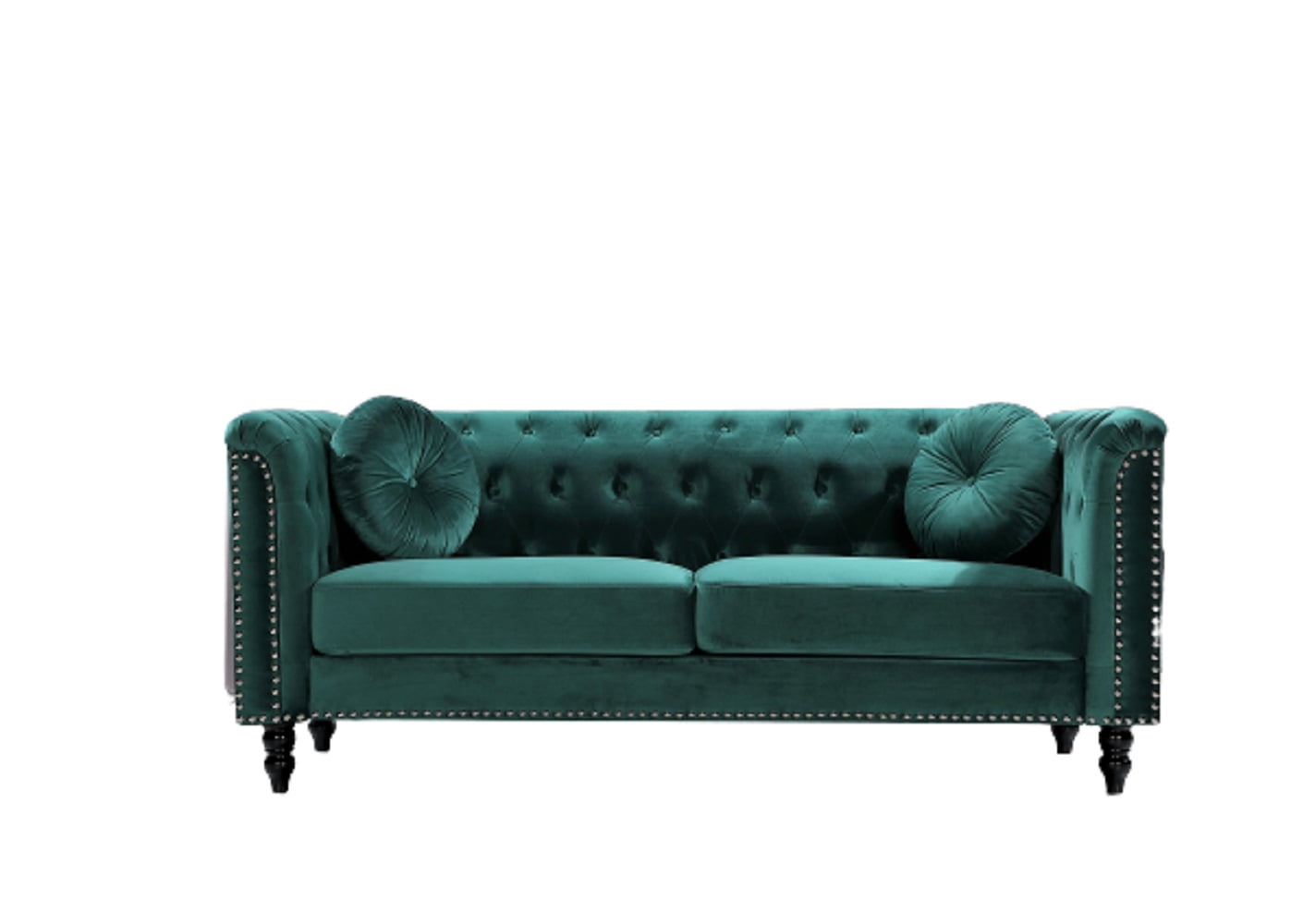 Lueck 76'' Velvet Rolled Arm Chesterfield Sofa