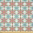 thumbnail image 2 of Ambesonne Abstract Fabric by the Yard Microfiber, Rhombus Style Petals, 10 Yards, Vermilion and Blue, 2 of 2